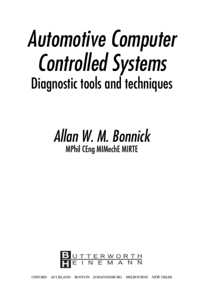 Automotive Computer Controlled Systems - Allan Bonnick