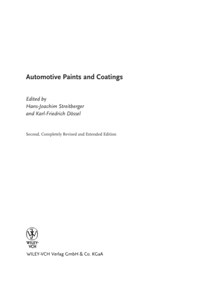 Automotive Paints and Coatings - Hans-Joachim Streitberger - Image 2