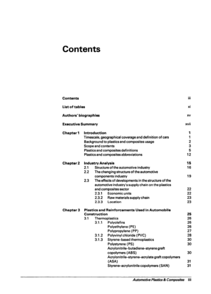 Automotive Plastics & Composites - Worldwide Markets & Trends to 2007 - Image 2