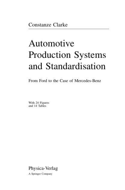 Automotive Production Systems And Standardisation - Constanze Clarke