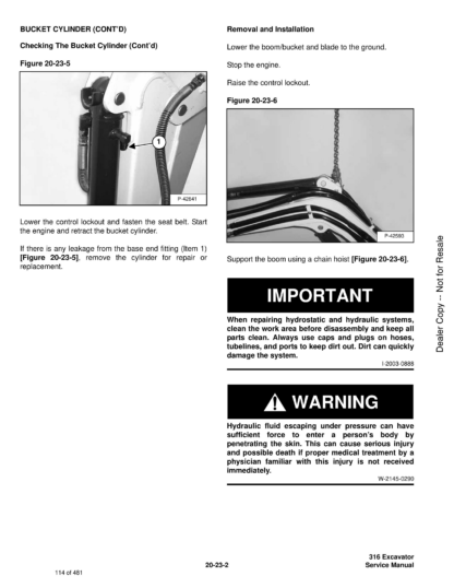 Bobcat 316 Excavator Service Manual - Image 4