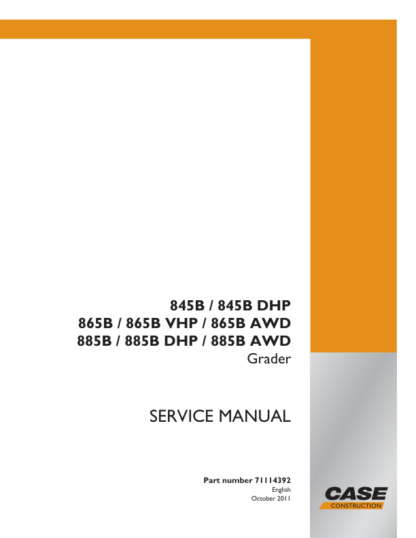 CASE 845B DHP 865B VHP AWD 885B DHP AWD Grader Service Manual - Image 2