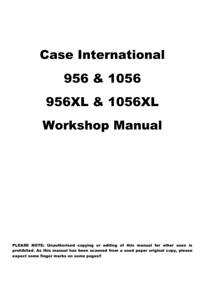 CASE 956 1056 XL International Tractor Workshop Manual - Image 2