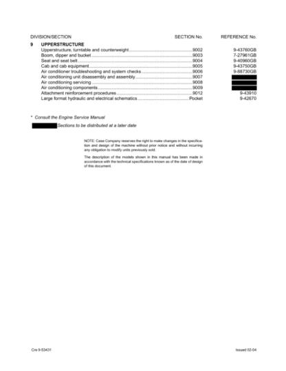 CASE CX290 Excavator Service Manual - Image 3