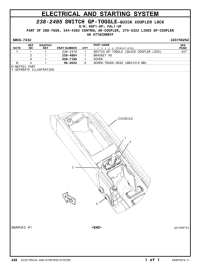 CAT 320 320D L Excavators Parts Manual - Image 13