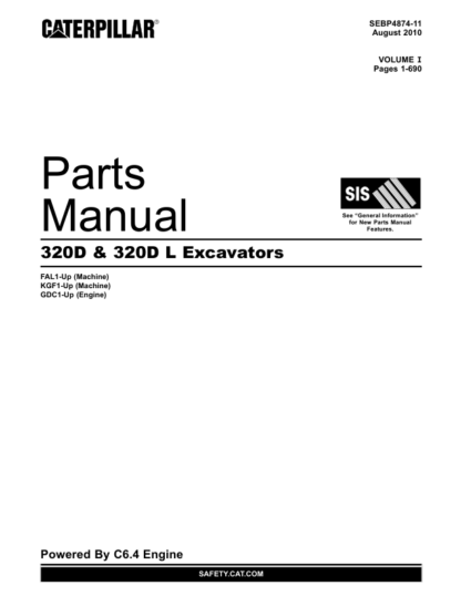 CAT 320 320D L Excavators Parts Manual - Image 2