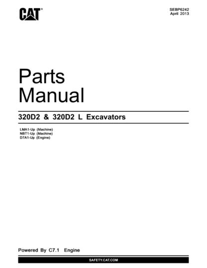 CAT 320D2 320D2 L Excavaors Parts Manual - Image 2