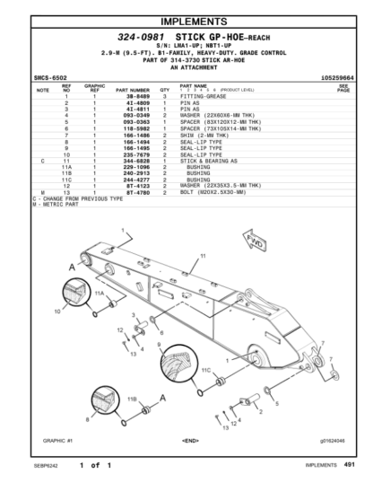 CAT 320D2 320D2 L Excavaors Parts Manual - Image 13