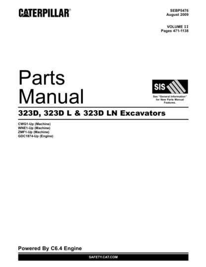 CAT 323D 323D L 323D LN Excavators Parts Manual - Image 2