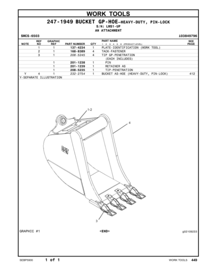 CAT 416E Backhoe Loader Parts Manual - Image 12