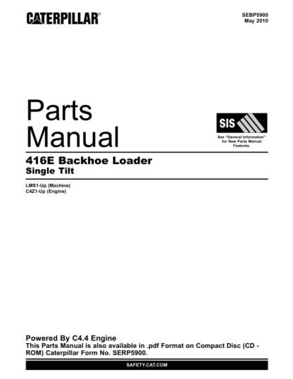 CAT 416E Backhoe Loader Parts Manual - Image 2