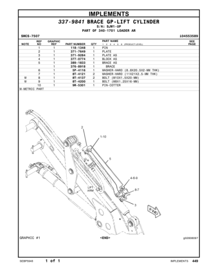 CAT 428F Backhoe Loader Parts Manual - Image 11