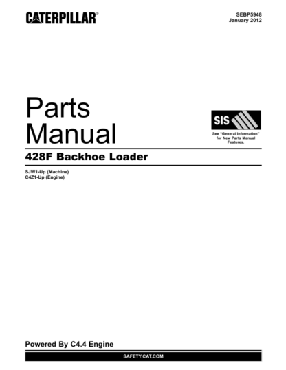 CAT 428F Backhoe Loader Parts Manual - Image 2