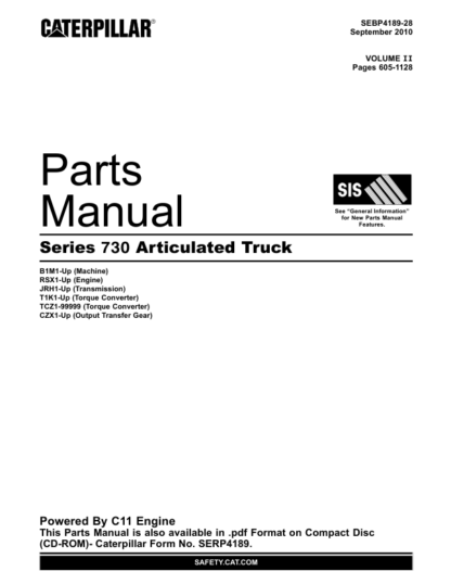 CAT 730 Series Agri Truck Parts Manual - Image 2