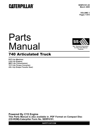 CAT 740 Agri Truck Parts Manual - Image 2