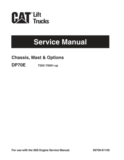 CAT DP70E Forklift Service Manual - Image 2