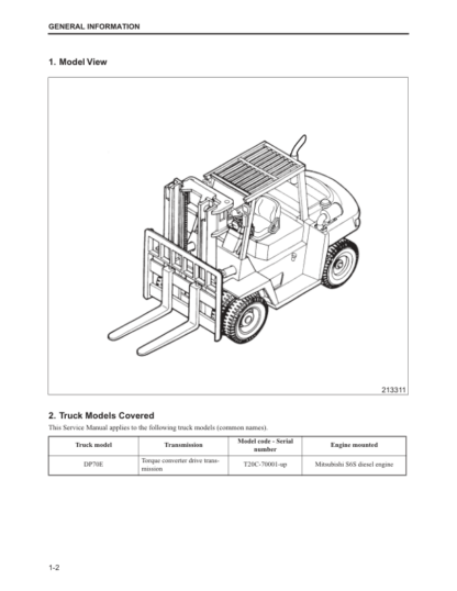 CAT DP70E Forklift Service Manual - Image 3