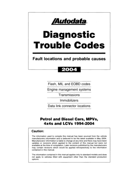 Diagnostic Trouble Codes 2004 - Autodata - Image 2