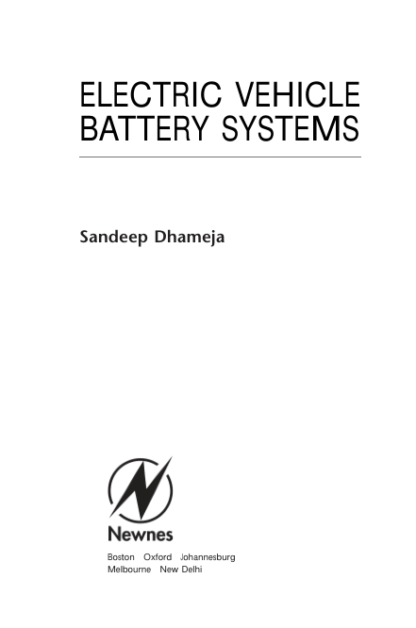 Electric Vehicle Battery Systems - Sandeep Dhameja - Image 3