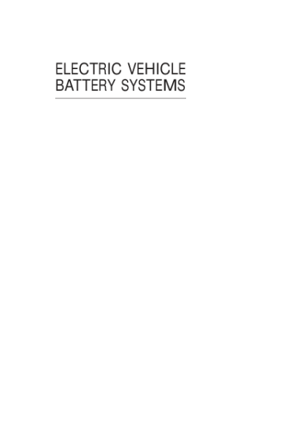 Electric Vehicle Battery Systems - Sandeep Dhameja