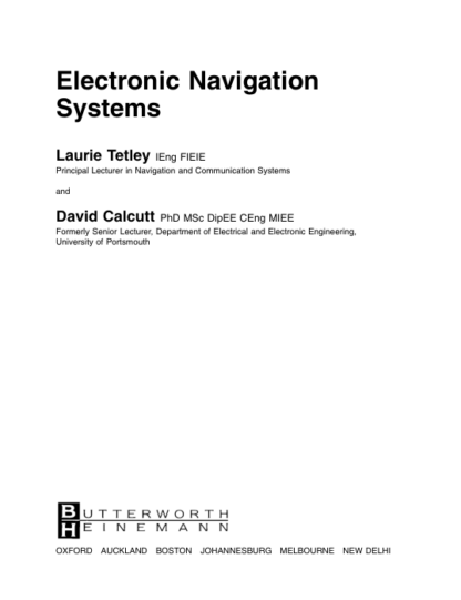 Electronic Navigation Systems - Laurie Tetlay