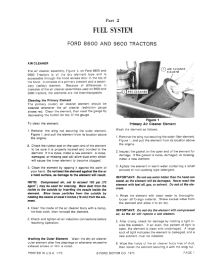 FORD 8000 9000 8600 9600 Tractor Service Manual - Image 14