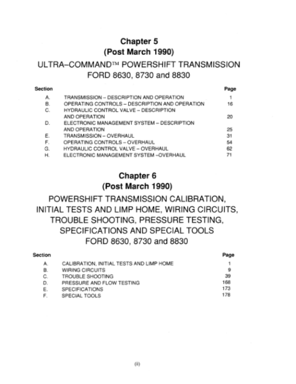 FORD Ultra-Command Powershift 8630 8730 8830 Service Manual - Image 4