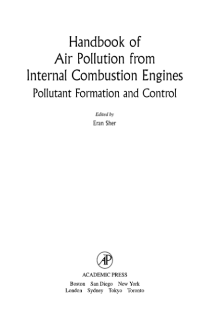 Handbook Of Air Pollution from Internal Combustion Engines - Eran Sher - Image 2