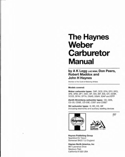 Haynes - Weber, Zenith Stromberg and SU Carburetor Manual - Image 2