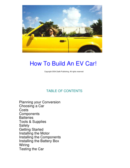 How To Build An EV Car - Zadik