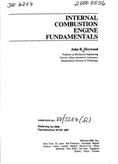 Internal Combustion Engine Fundamentals - John Heywood