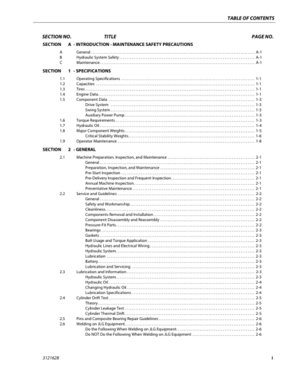 JLG 800A 800AJ Service and Maintenance Manual - Image 12