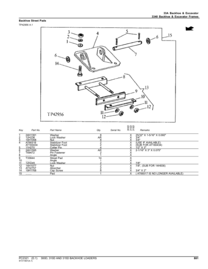 John Deere 300D 310D 315D Backhoe Parts Catalog - Image 12