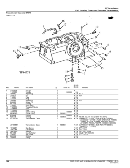 John Deere 300D 310D 315D Backhoe Parts Catalog - Image 4