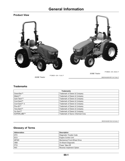 John Deere 3025E 3032E 3038E Tractor Operators Manual - Image 8