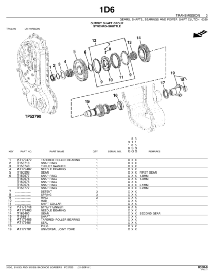 John Deere 310G 310SG 315SG Backhoe Parts Manual - Image 10