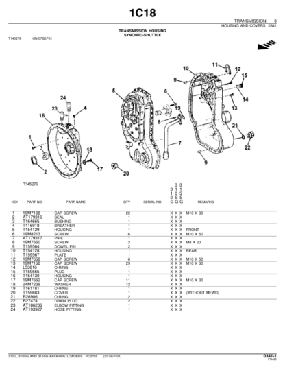 John Deere 310G 310SG 315SG Backhoe Parts Manual - Image 9