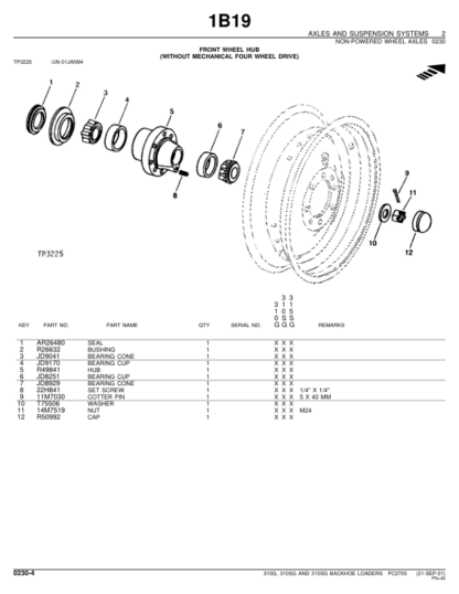 John Deere 310G 310SG 315SG Backhoe Parts Manual - Image 7