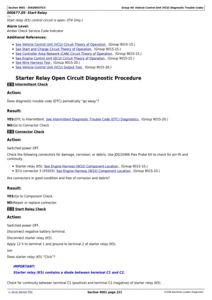 John Deere 315SK Backhoe Diagnostic Service Manual - Image 9