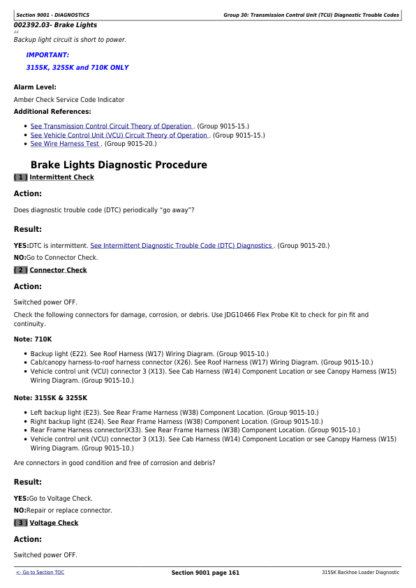 John Deere 315SK Backhoe Diagnostic Service Manual - Image 8