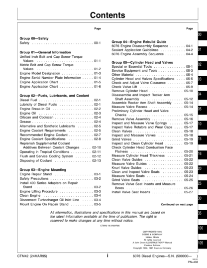 John Deere 400 Series 6076 Engine Service Manual - Image 6