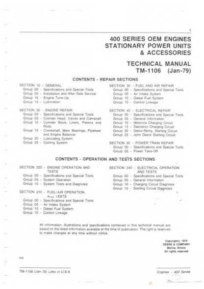 John Deere 400 Series Engine Service Manual - Image 6