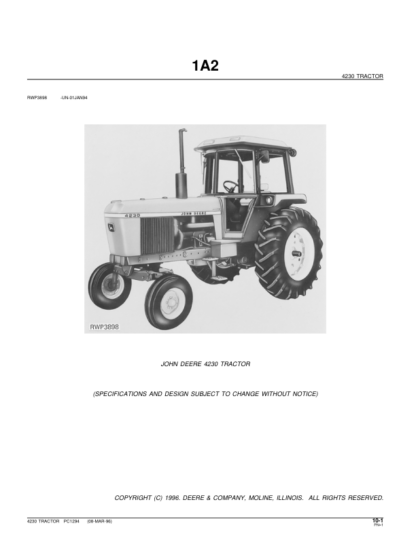 John Deere 4230 Tractor Parts Catalog - Image 2