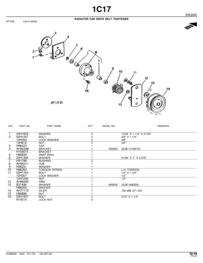 John Deere 4420 Combine Parts Catalog - Image 8