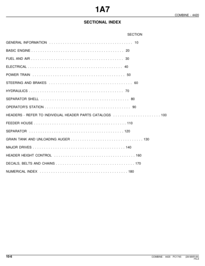 John Deere 4420 Combine Parts Catalog - Image 3