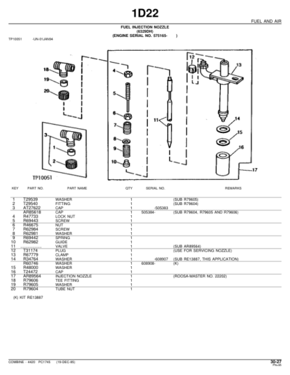 John Deere 4420 Combine Parts Catalog - Image 9