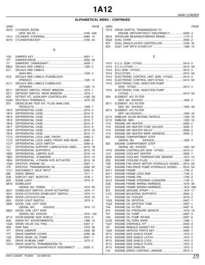 John Deere 644H Whel Loader Parts Catalog - Image 6