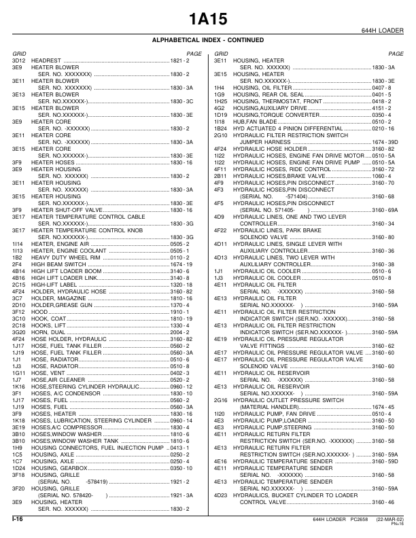 John Deere 644H Whel Loader Parts Catalog - Image 9