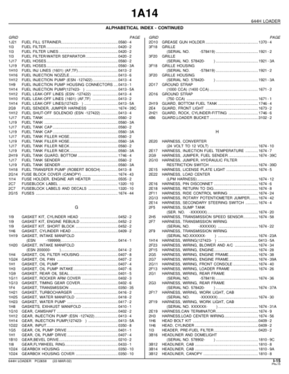 John Deere 644H Whel Loader Parts Catalog - Image 8