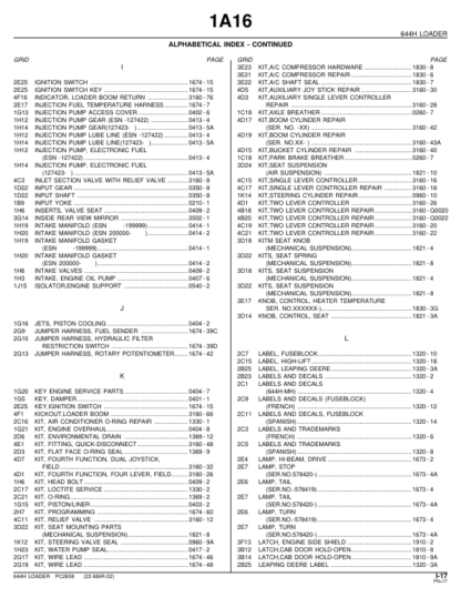 John Deere 644H Whel Loader Parts Catalog - Image 10